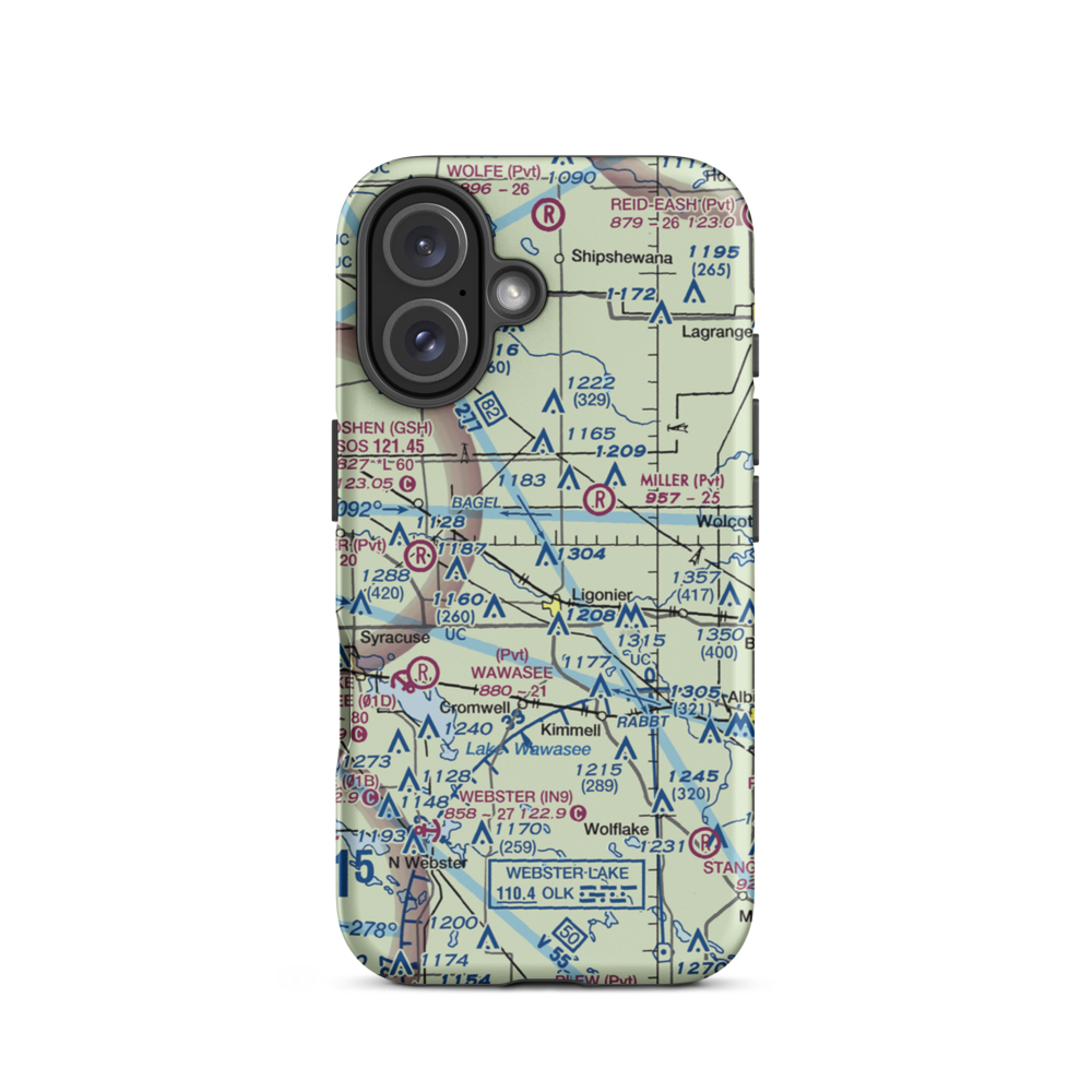 Hull Airport (II51) VFR Sectional  Tough iPhone Case iPhone 16 model shown