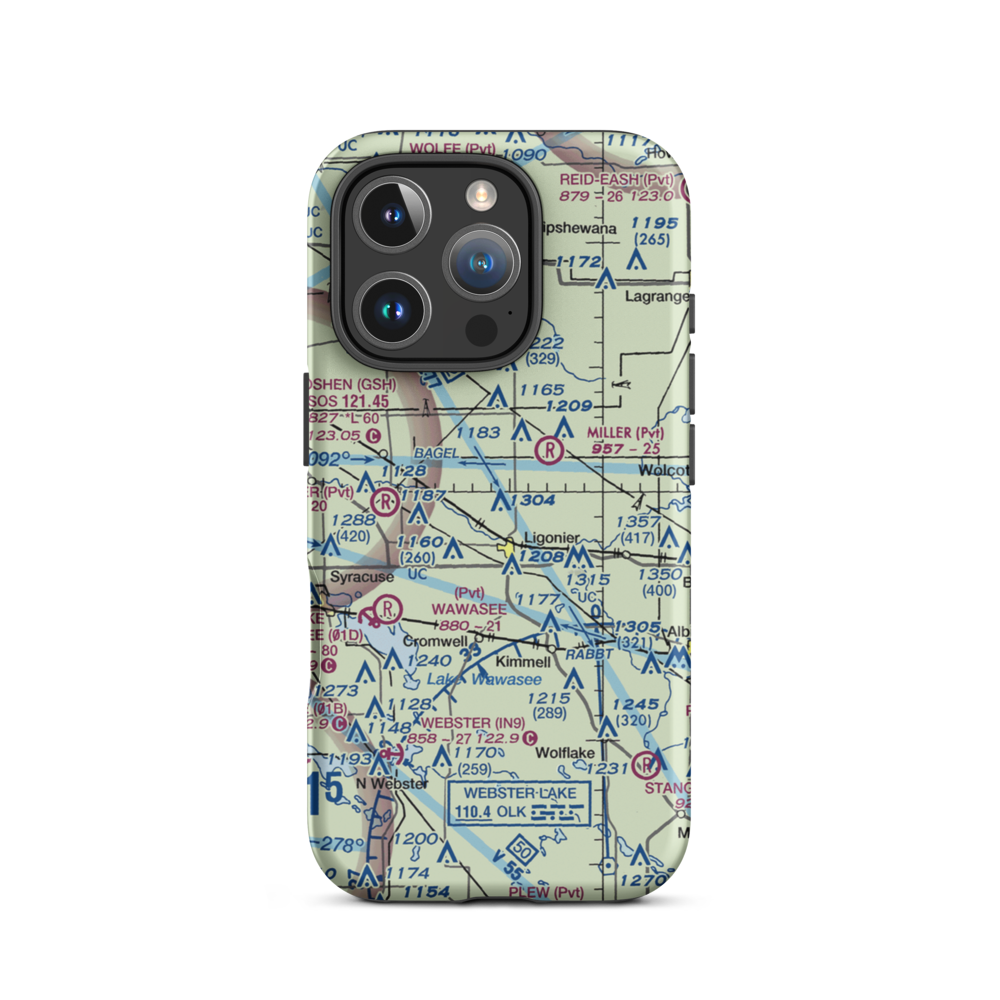 Hull Airport (II51) VFR Sectional  Tough iPhone Case iPhone 16 Pro model shown