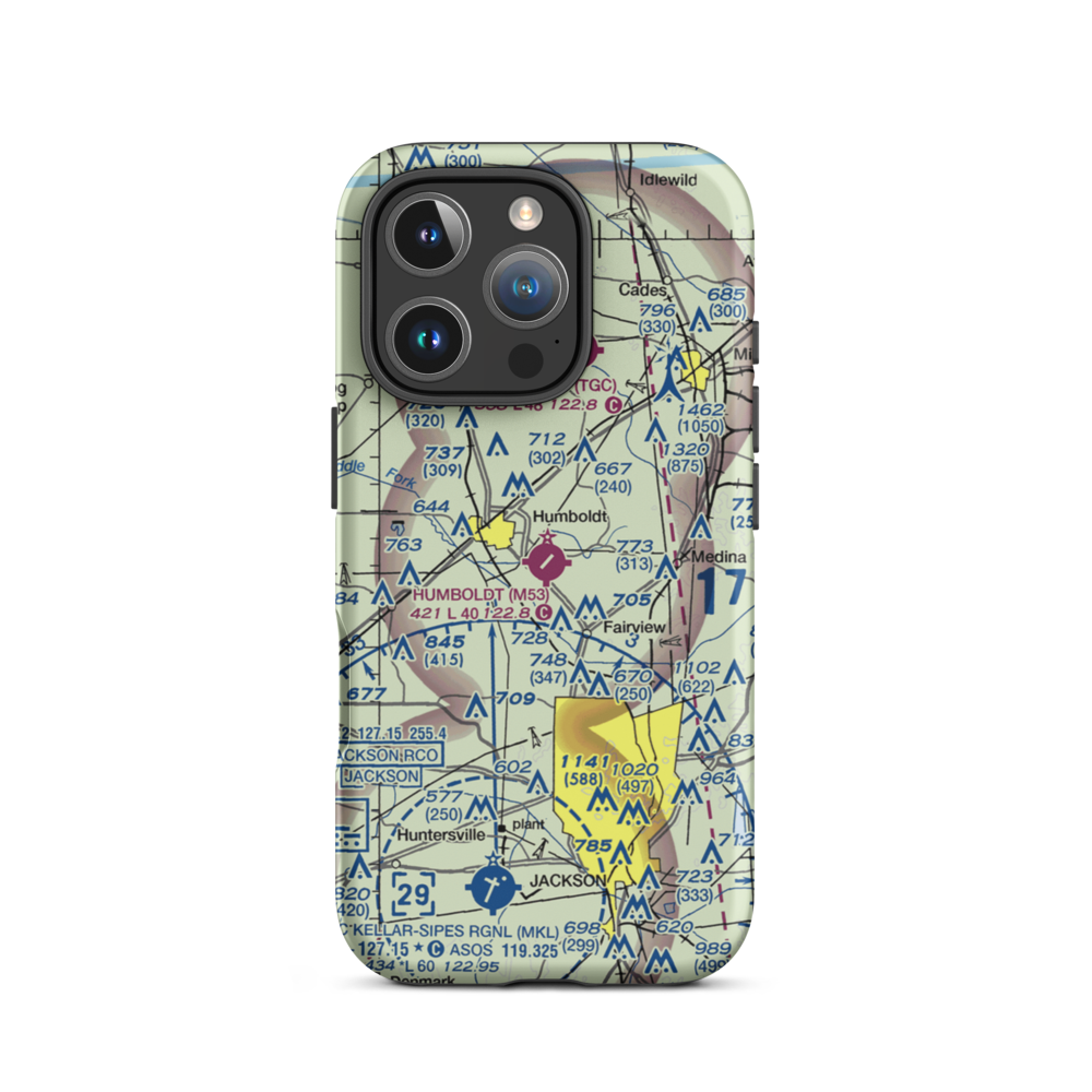 Humboldt Municipal Airport (M53) VFR Sectional  Tough iPhone Case iPhone 16 Pro model shown