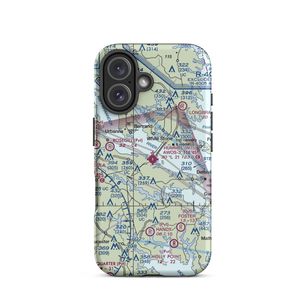 Hummel Field (W75) VFR Sectional  Tough iPhone Case iPhone 16 model shown