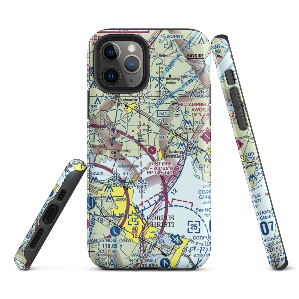 Hunt Airport (9R5) VFR Sectional  Tough iPhone Case iPhone 11 Pro model shown