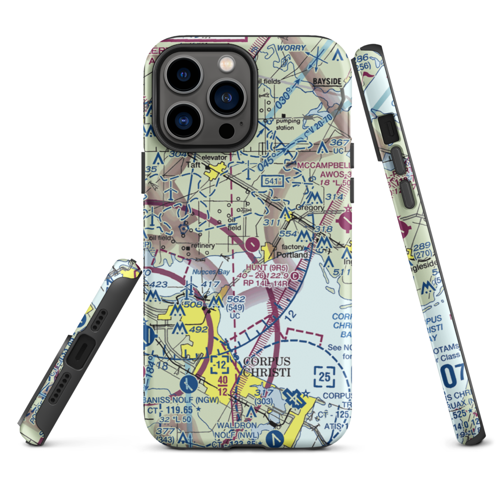 Hunt Airport (9R5) VFR Sectional  Tough iPhone Case iPhone 13 Pro Max model shown