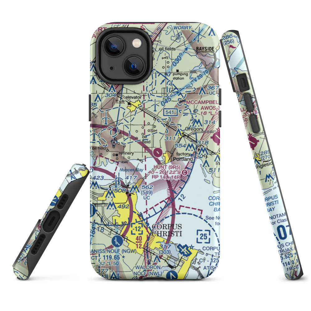 Hunt Airport (9R5) VFR Sectional  Tough iPhone Case iPhone 14 Plus model shown