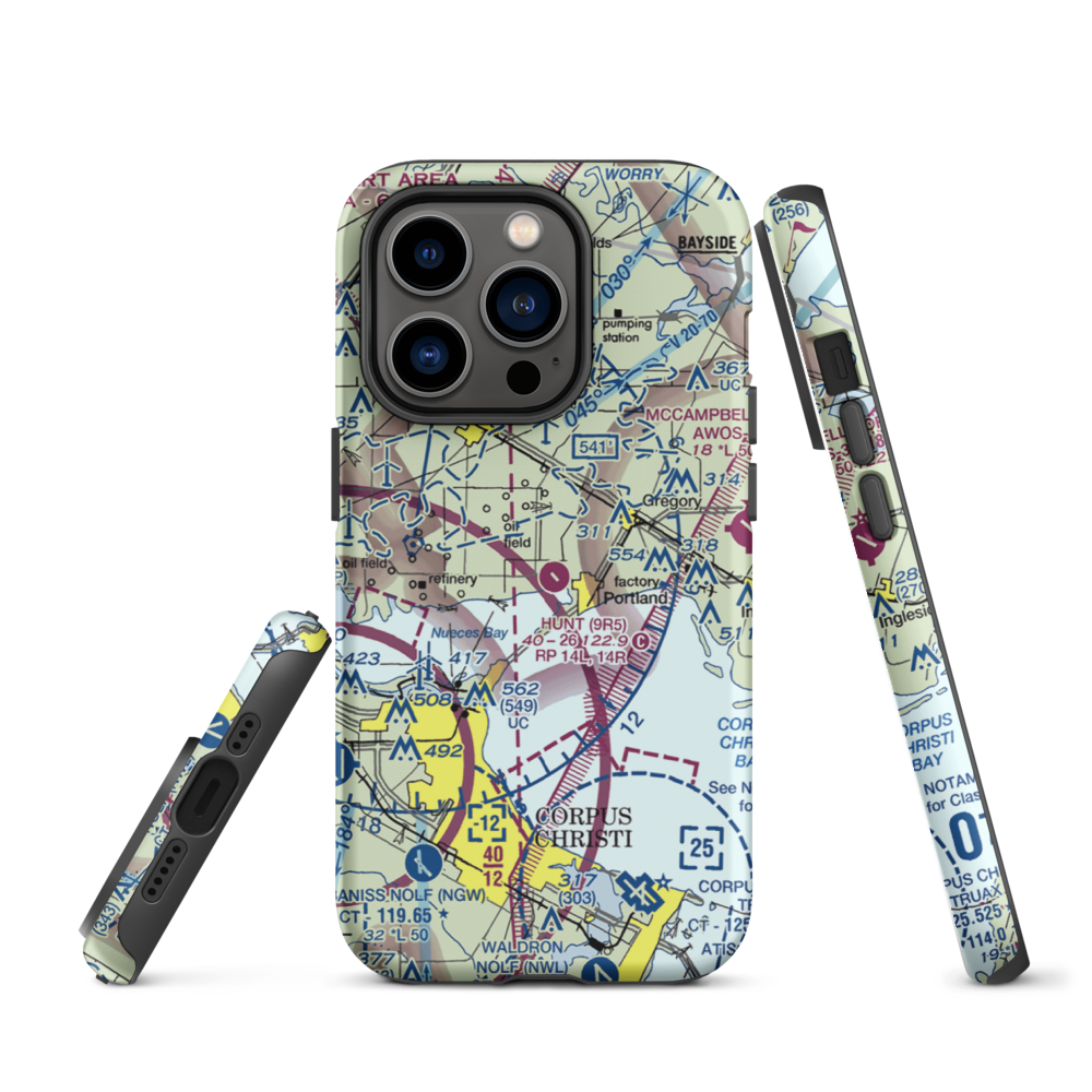 Hunt Airport (9R5) VFR Sectional  Tough iPhone Case iPhone 14 Pro model shown
