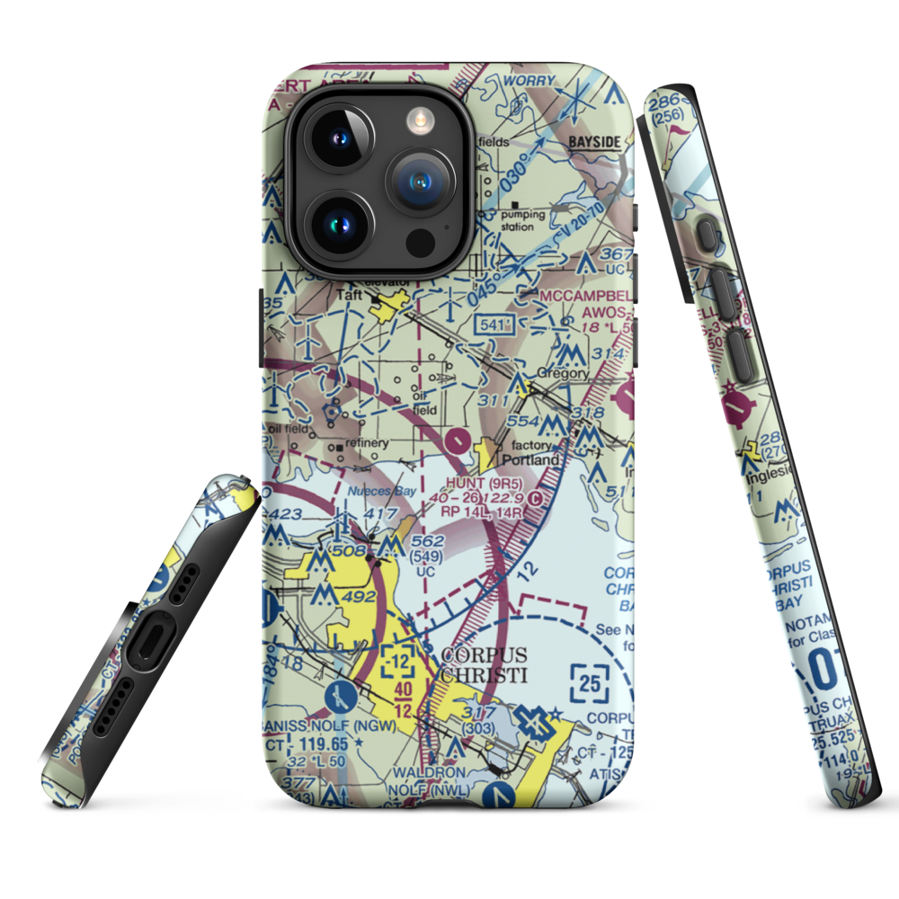 Hunt Airport (9R5) VFR Sectional  Tough iPhone Case iPhone 15 Pro Max model shown