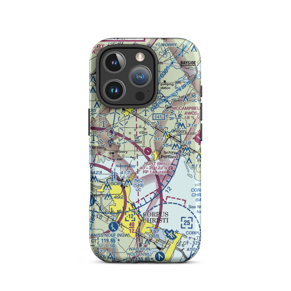 Hunt Airport (9R5) VFR Sectional  Tough iPhone Case iPhone 16 Pro model shown