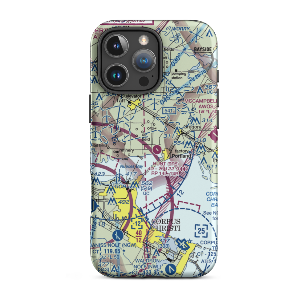 Hunt Airport (9R5) VFR Sectional  Tough iPhone Case iPhone 16 Pro Max model shown