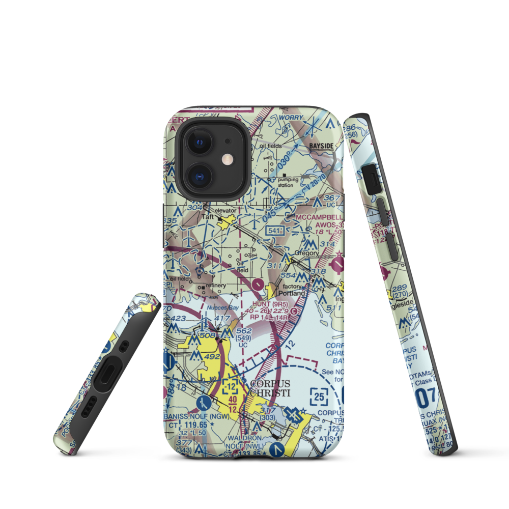 Hunt Airport (9R5) VFR Sectional  Tough iPhone Case iPhone 12 mini model shown