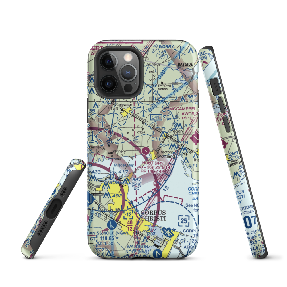 Hunt Airport (9R5) VFR Sectional  Tough iPhone Case iPhone 12 Pro model shown