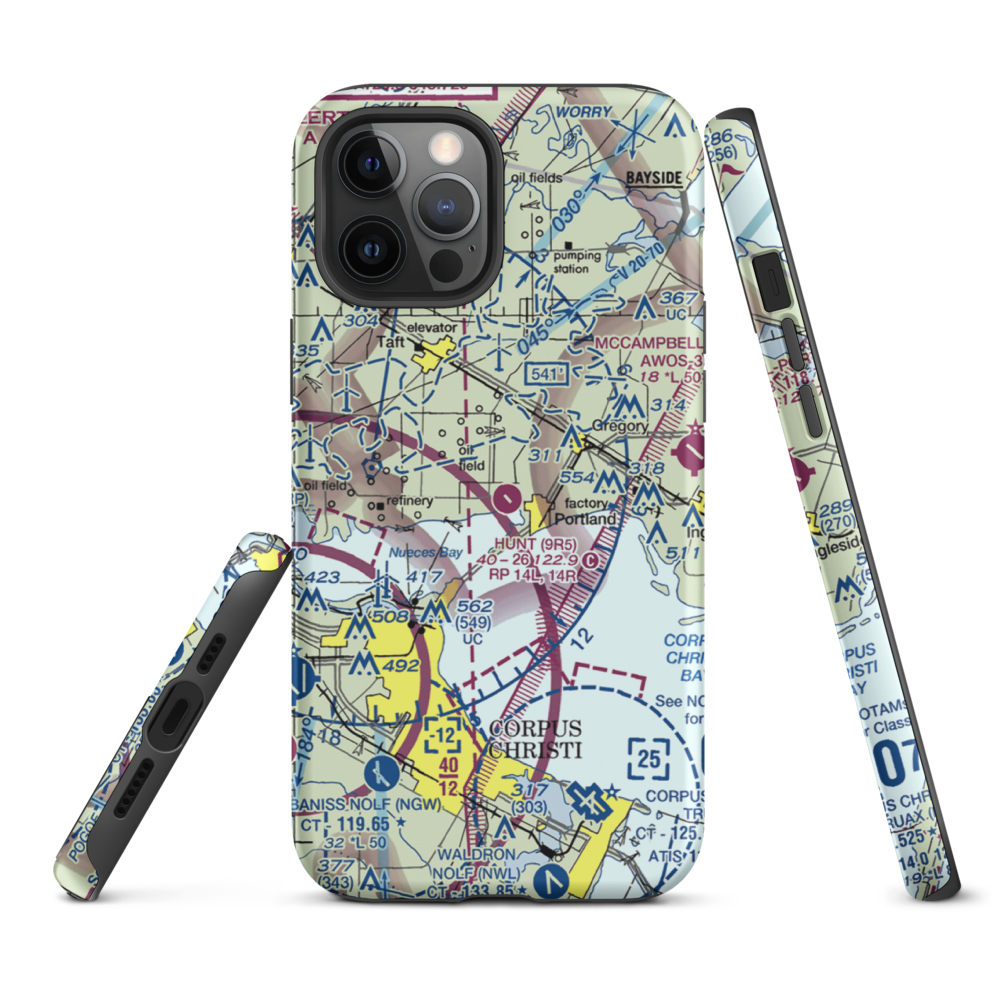 Hunt Airport (9R5) VFR Sectional  Tough iPhone Case iPhone 12 Pro Max model shown