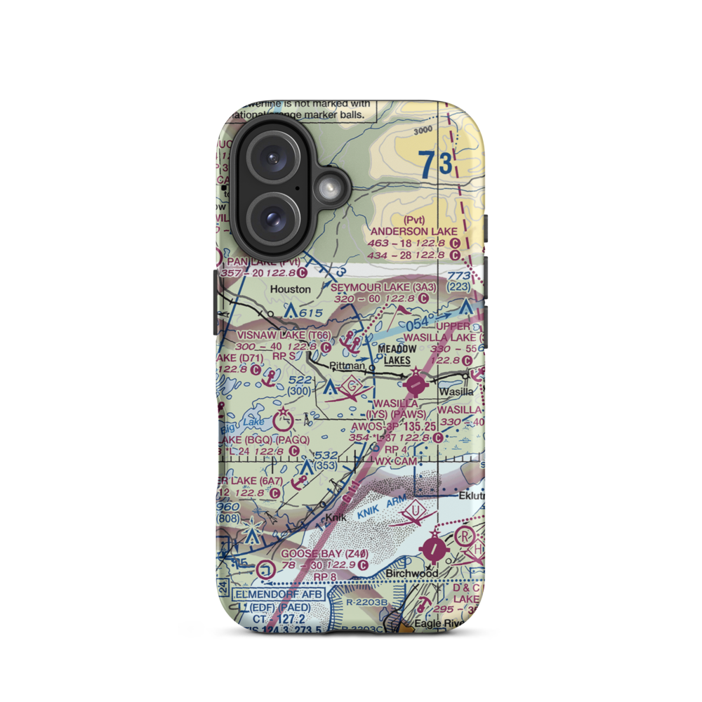 Hunt Strip (10AK) VFR Sectional  Tough iPhone Case iPhone 16 model shown