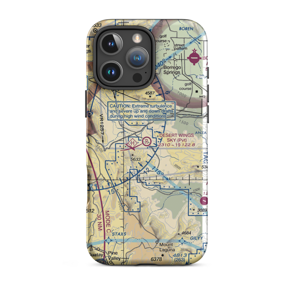 Hunt's Sky Ranch Airport (04CL) VFR Sectional  Tough iPhone Case iPhone 16 Pro Max model shown