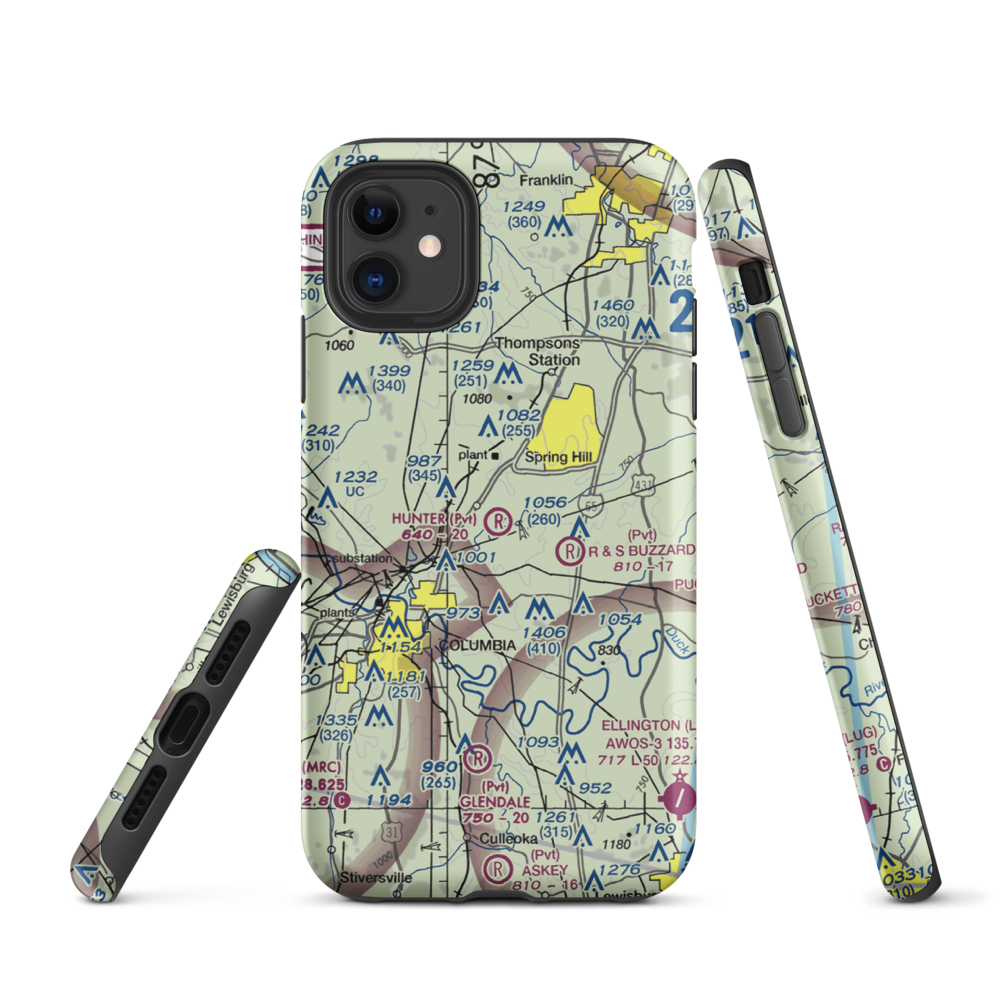 Hunter STOLport (06TN) VFR Sectional  Tough iPhone Case iPhone 11 model shown