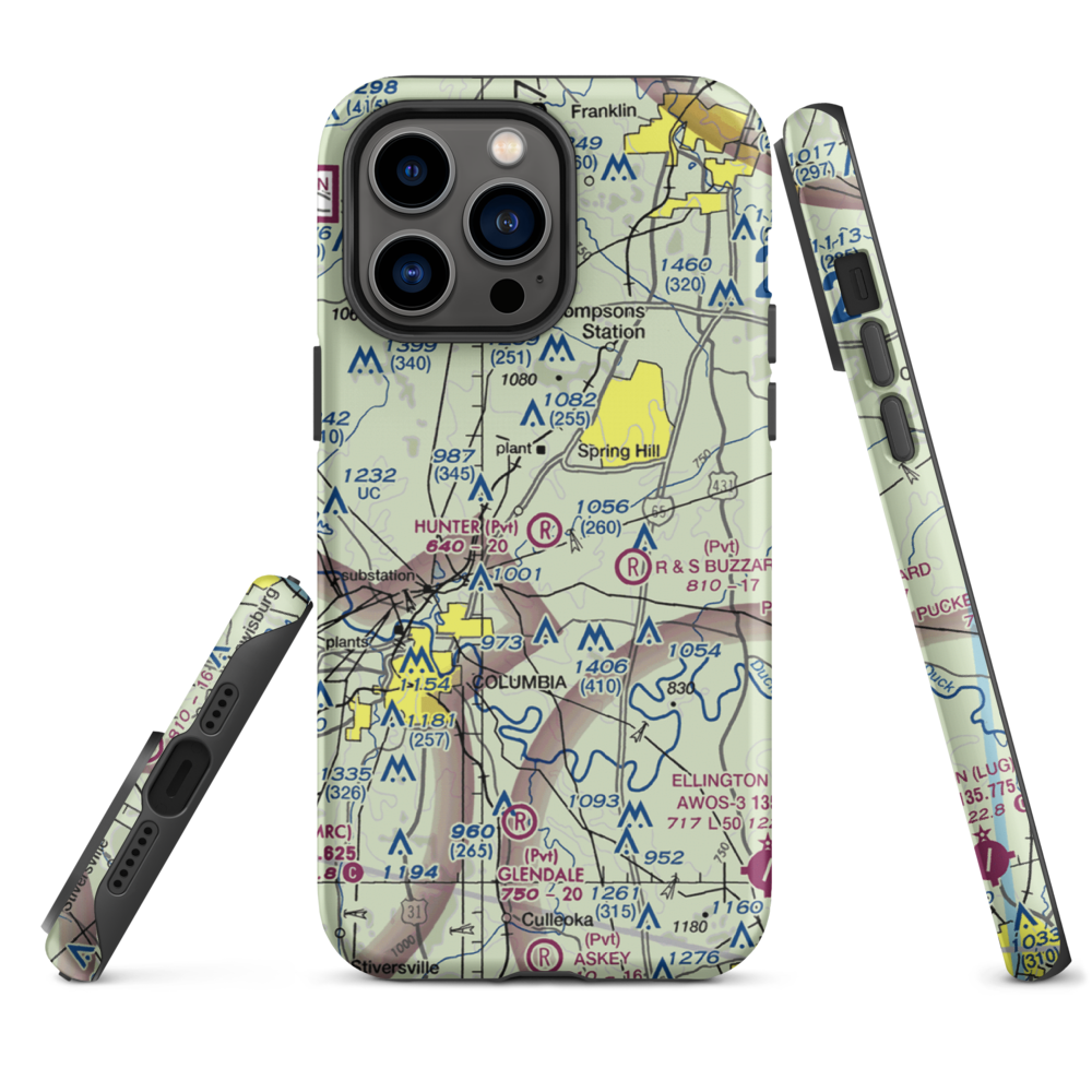 Hunter STOLport (06TN) VFR Sectional  Tough iPhone Case iPhone 14 Pro Max model shown