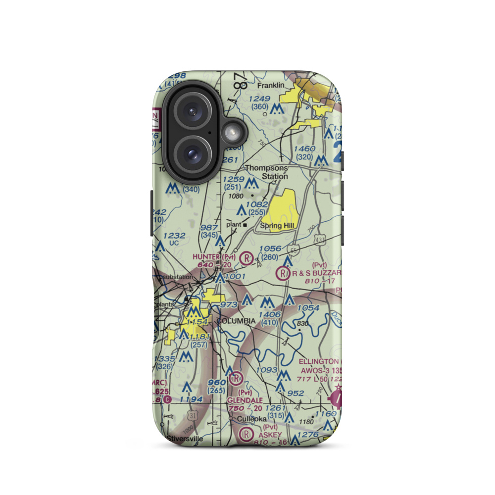 Hunter STOLport (06TN) VFR Sectional  Tough iPhone Case iPhone 16 model shown