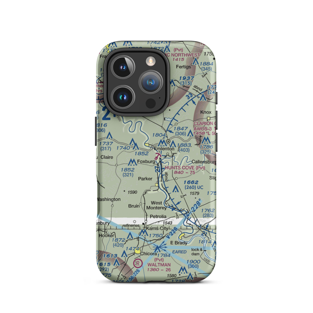 Hunts Cove Seaplane Base (PN19) VFR Sectional  Tough iPhone Case iPhone 16 Pro model shown