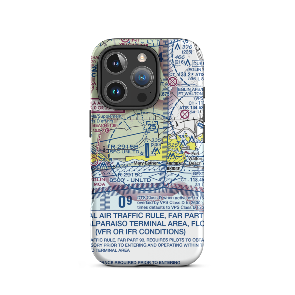 Hurlburt Field (HRT) VFR Sectional  Tough iPhone Case iPhone 16 Pro model shown