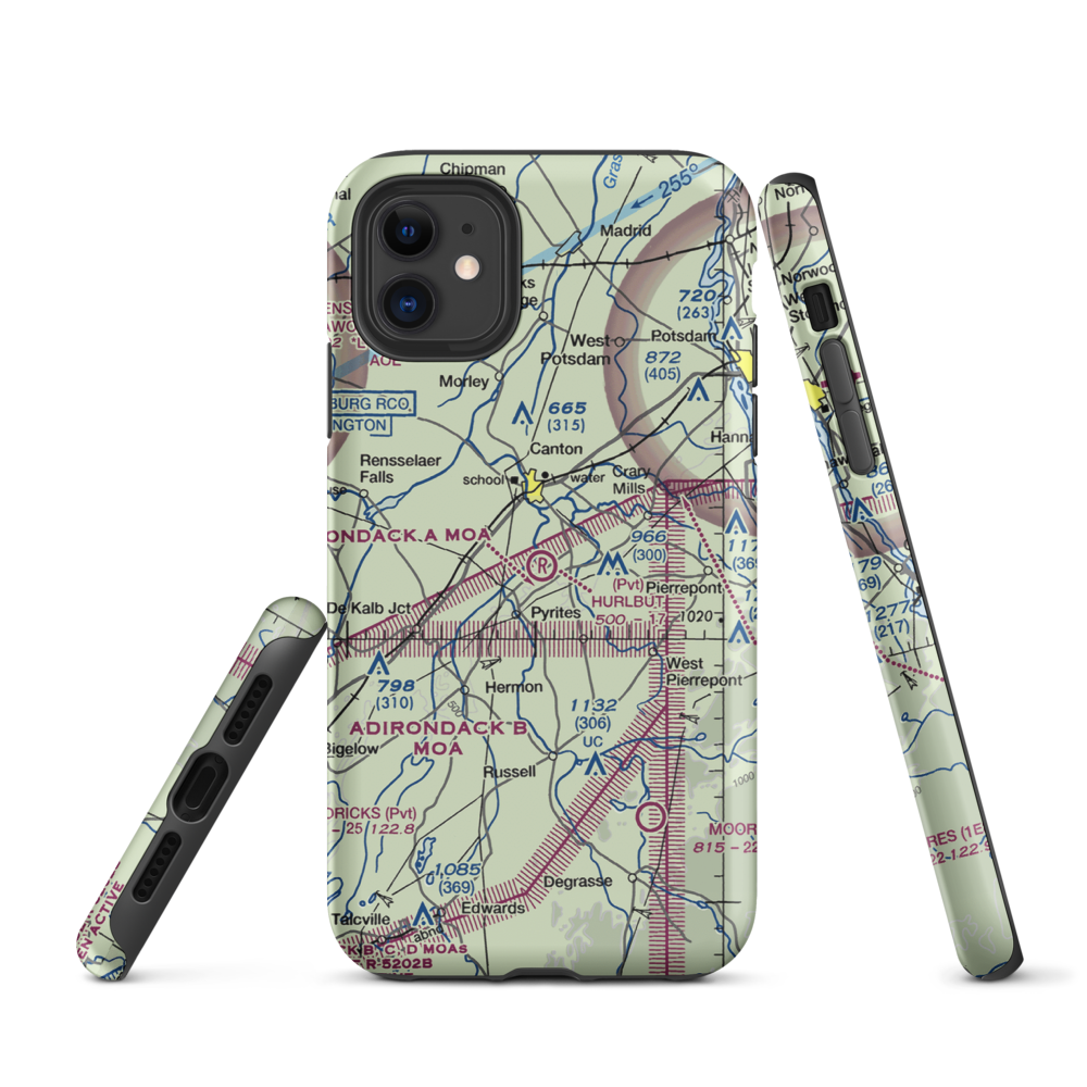 Hurlbut Field (NY07) VFR Sectional  Tough iPhone Case iPhone 11 model shown