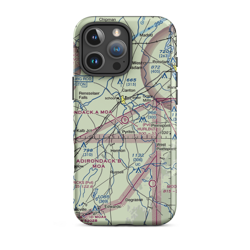 Hurlbut Field (NY07) VFR Sectional  Tough iPhone Case iPhone 16 Pro Max model shown