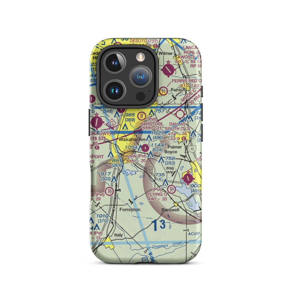 Hurn Airport (TA60) VFR Sectional  Tough iPhone Case iPhone 16 Pro model shown