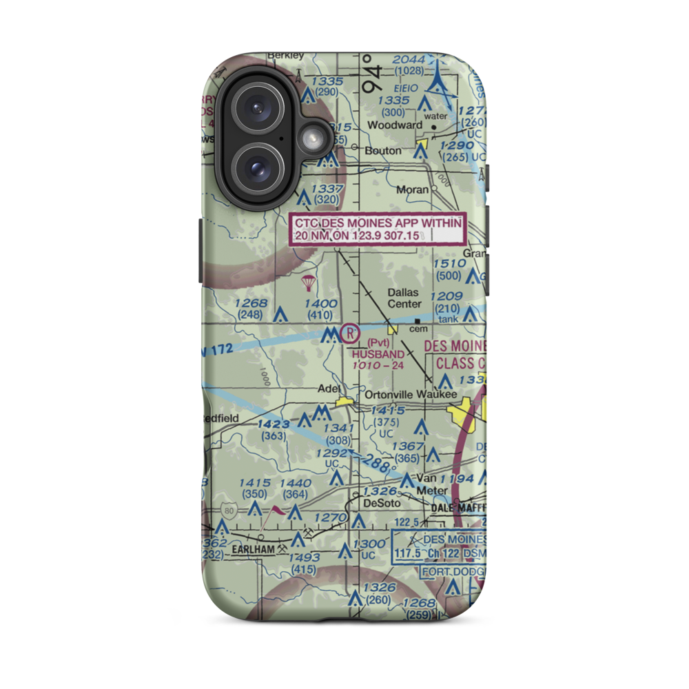 Husband Field (39IA) VFR Sectional  Tough iPhone Case iPhone 16 Plus model shown