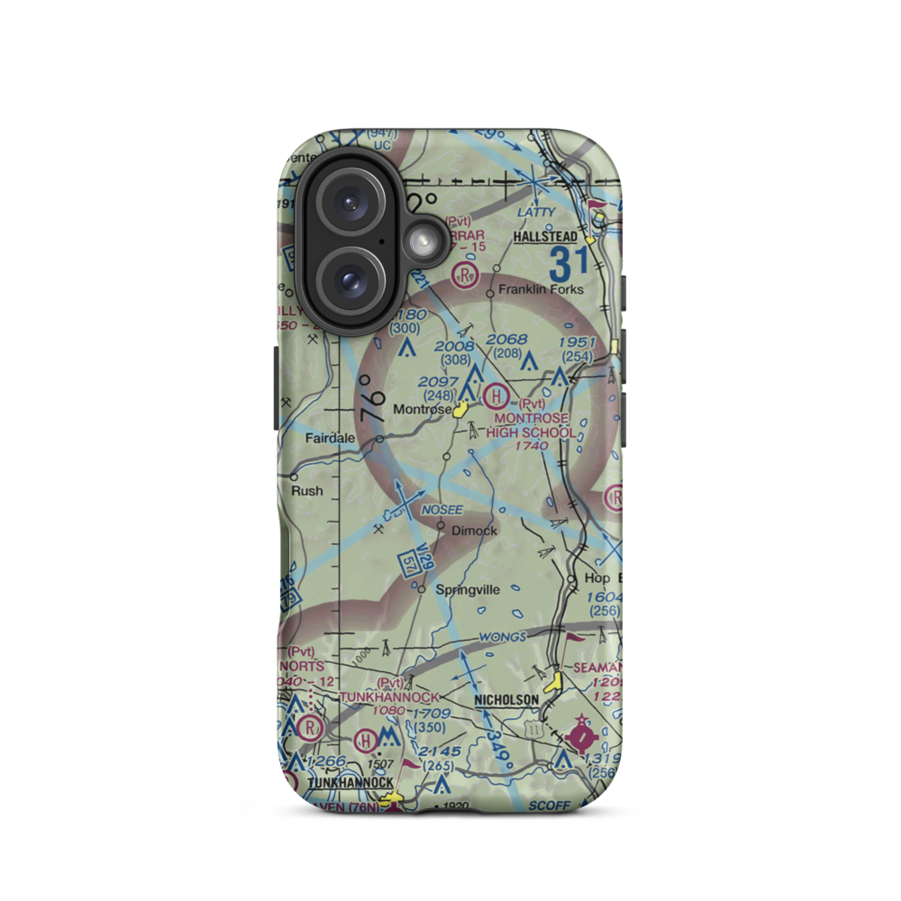Husky Haven Airport (P32) VFR Sectional  Tough iPhone Case iPhone 16 model shown