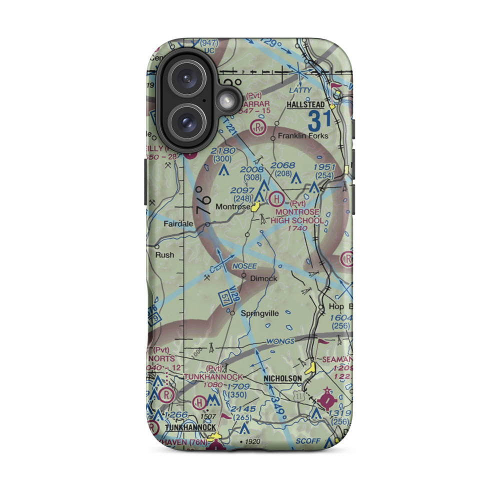 Husky Haven Airport (P32) VFR Sectional  Tough iPhone Case iPhone 16 Plus model shown