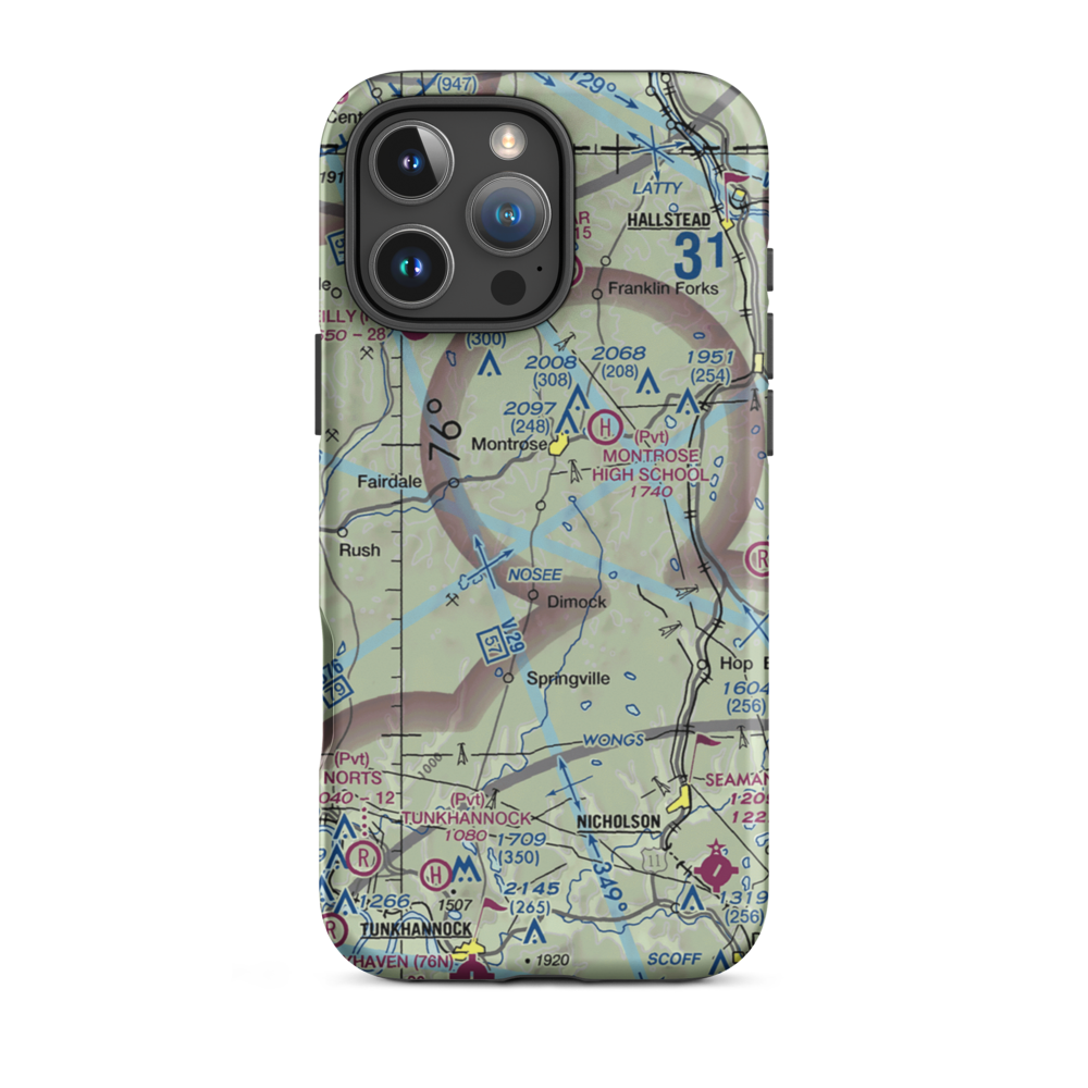 Husky Haven Airport (P32) VFR Sectional  Tough iPhone Case iPhone 16 Pro Max model shown