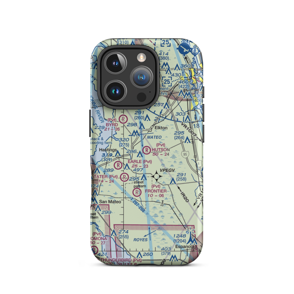 Hutson Airfield (8FL0) VFR Sectional  Tough iPhone Case iPhone 16 Pro model shown