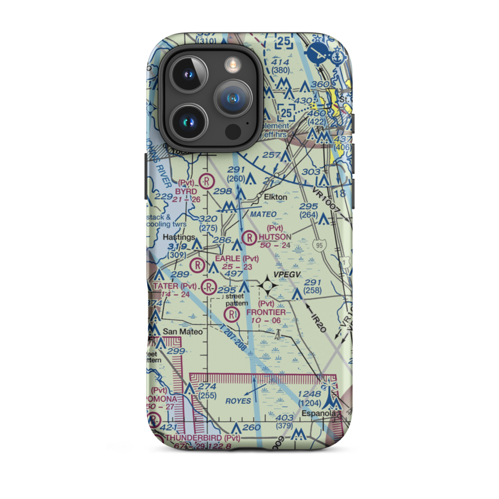 Hutson Airfield (8FL0) VFR Sectional  Tough iPhone Case iPhone 16 Pro Max model shown