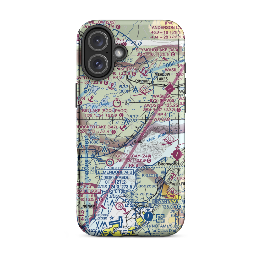 Huttunen Strip (79AK) VFR Sectional  Tough iPhone Case iPhone 16 Plus model shown