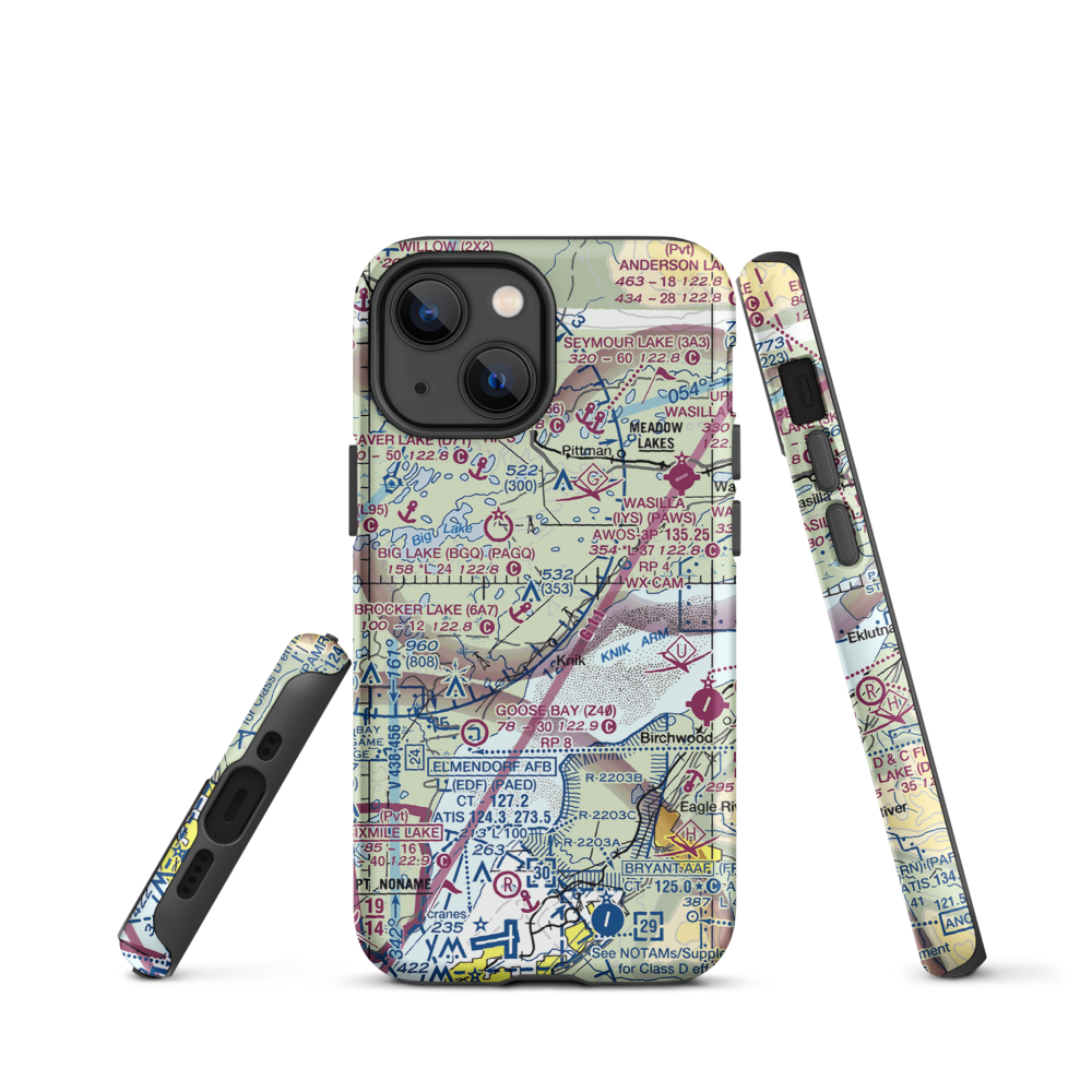 Huttunen Strip (79AK) VFR Sectional  Tough iPhone Case iPhone 13 mini model shown