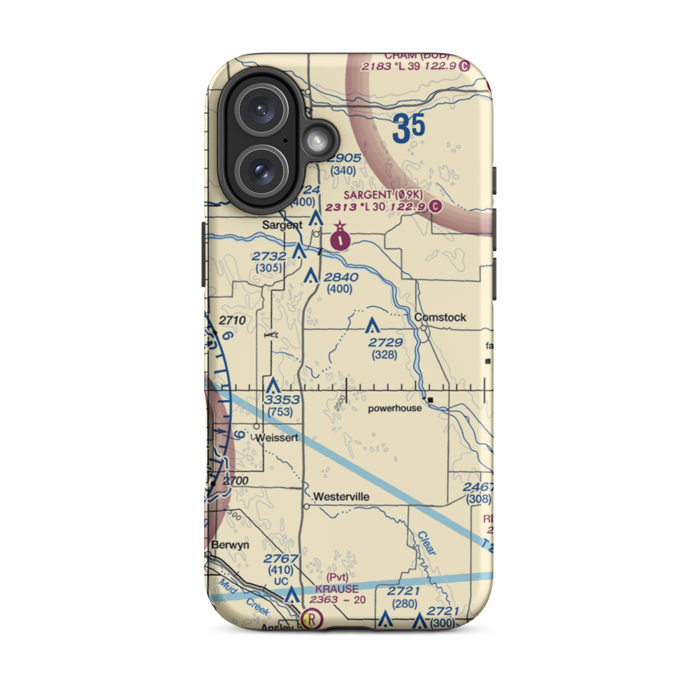 Hyde Ranch Airport (03NE) VFR Sectional  Tough iPhone Case iPhone 16 Plus model shown