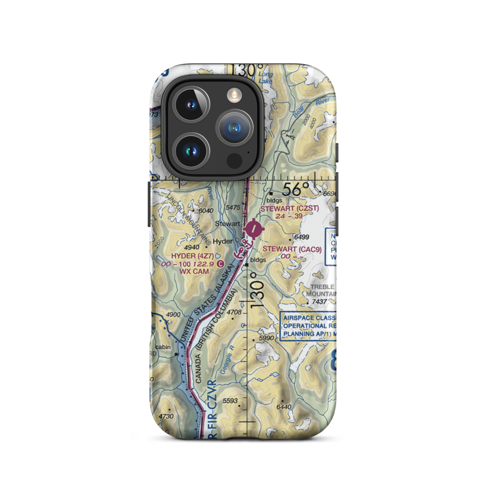 Hyder Seaplane Base (4Z7) VFR Sectional  Tough iPhone Case iPhone 16 Pro model shown