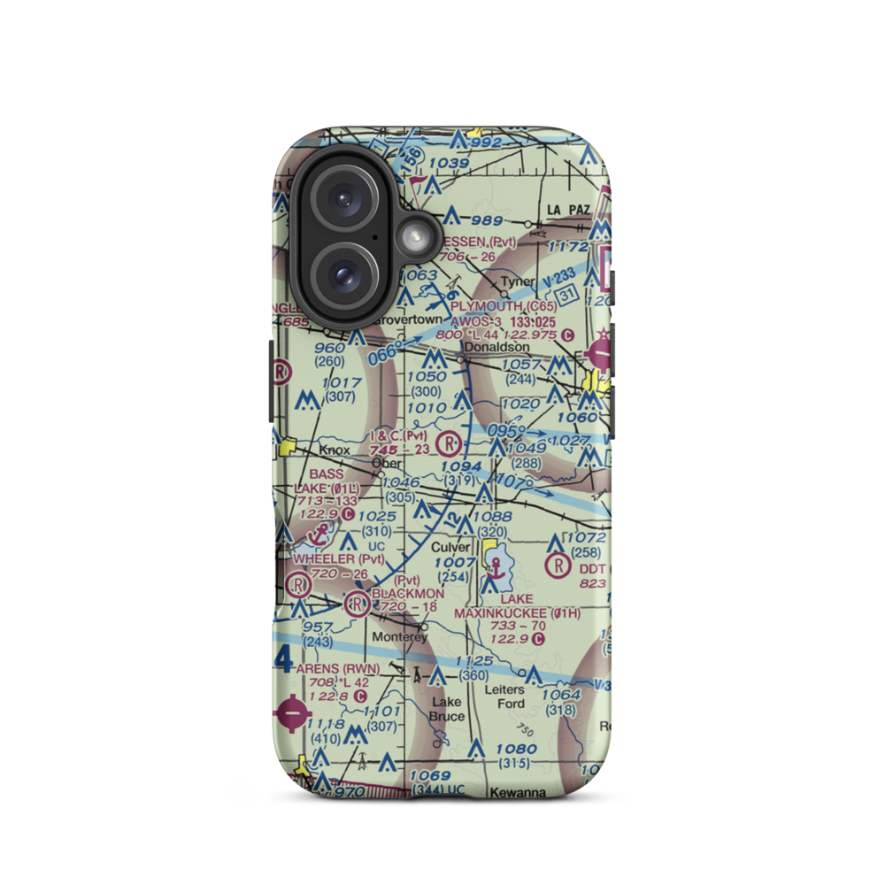 I & C Field (IN54) VFR Sectional  Tough iPhone Case iPhone 16 model shown