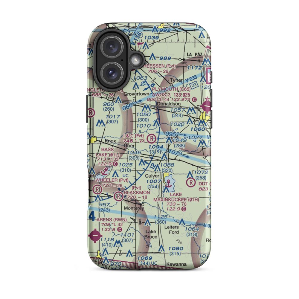 I & C Field (IN54) VFR Sectional  Tough iPhone Case iPhone 16 Plus model shown