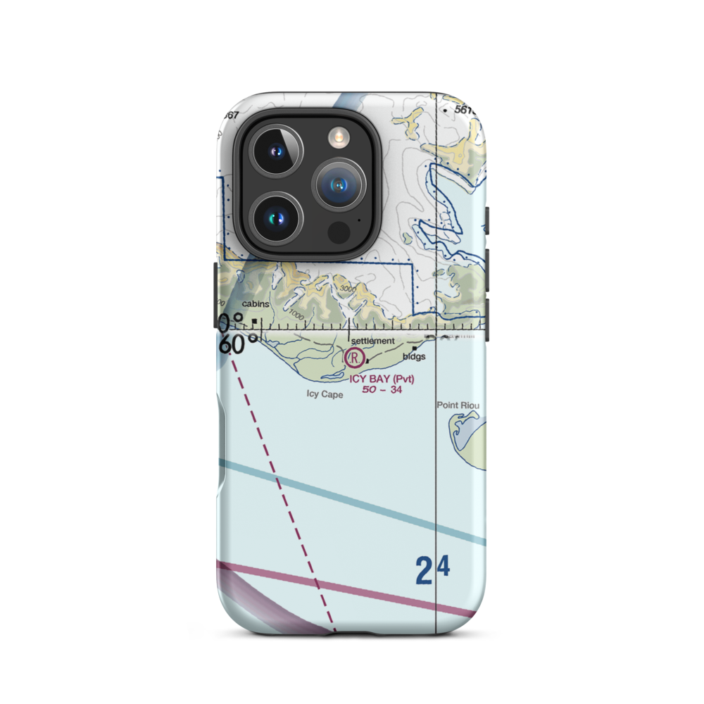Icy Bay Airport (19AK) VFR Sectional  Tough iPhone Case iPhone 16 Pro model shown