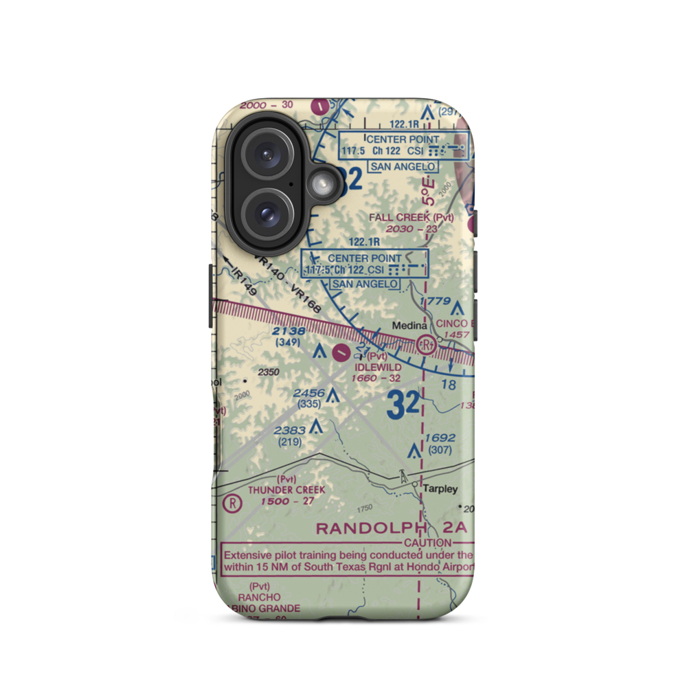 Idlewild Airport (XS11) VFR Sectional  Tough iPhone Case iPhone 16 model shown