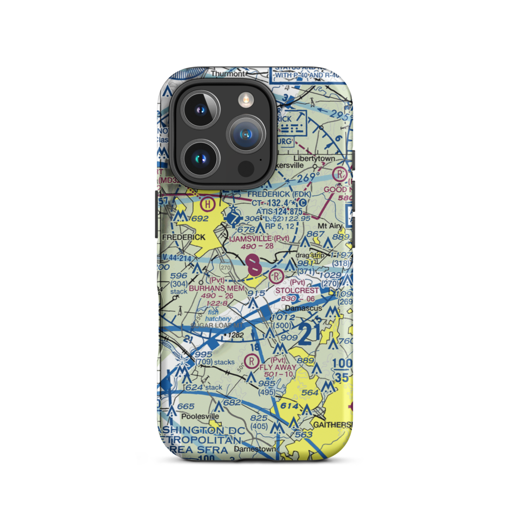Ijamsville Airport (4MD8) VFR Sectional  Tough iPhone Case iPhone 16 Pro model shown