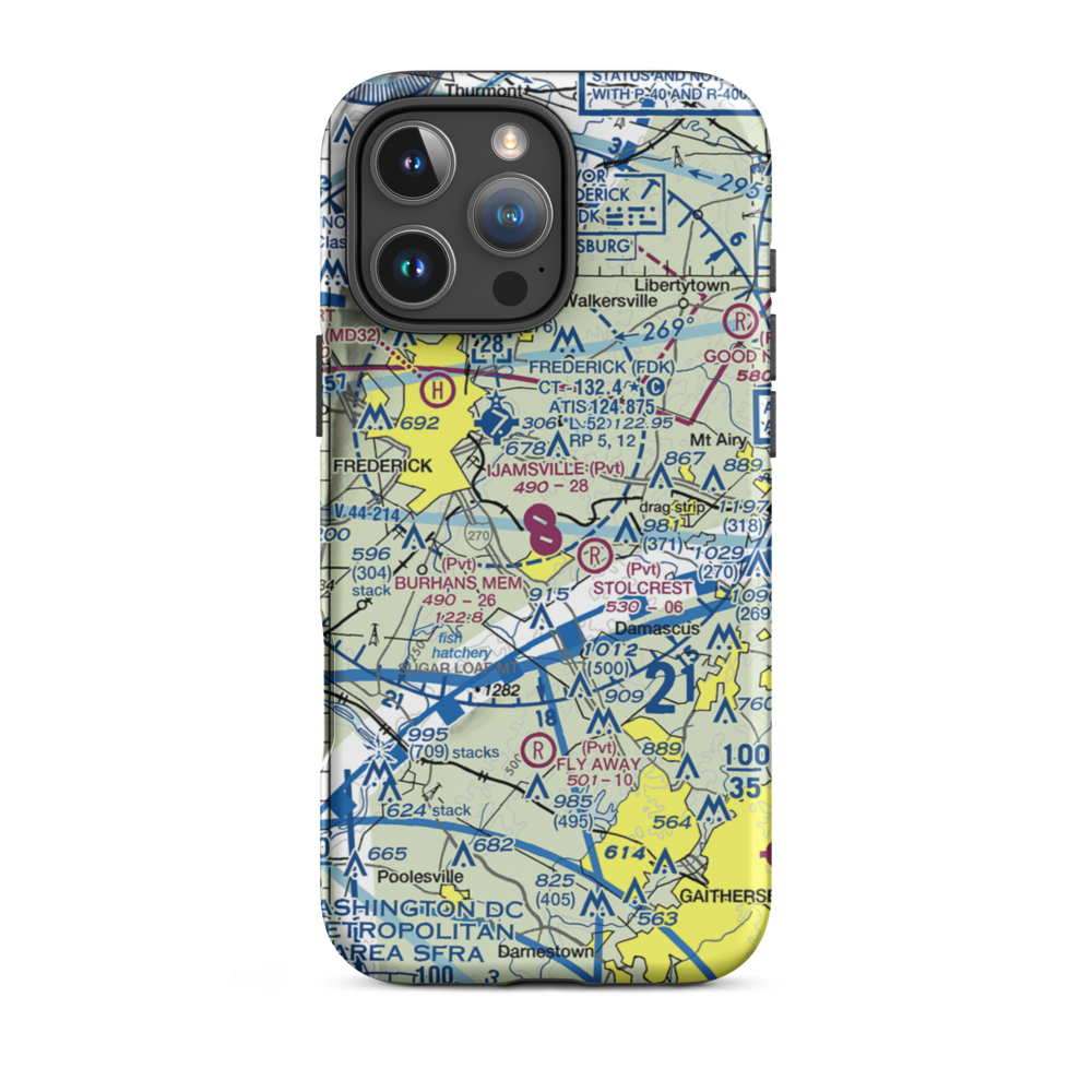 Ijamsville Airport (4MD8) VFR Sectional  Tough iPhone Case iPhone 16 Pro Max model shown