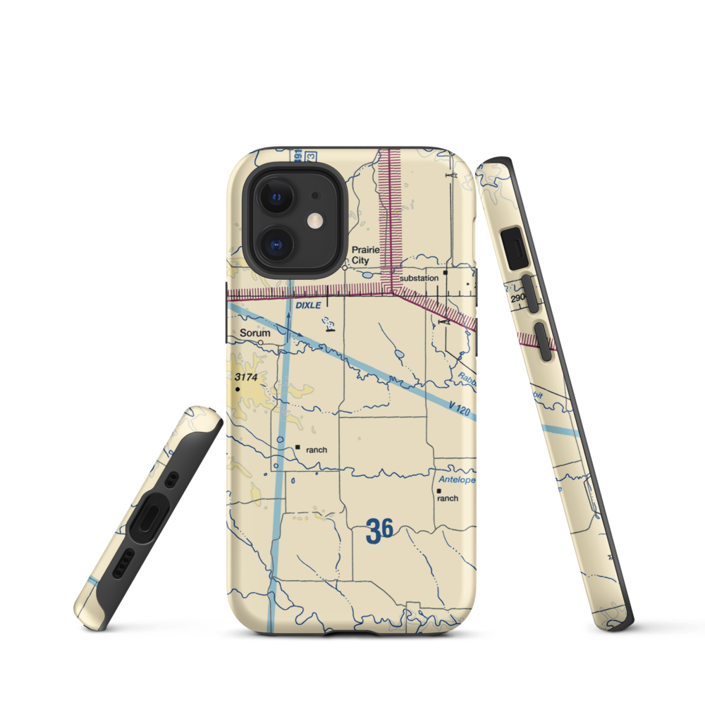 Ike John Private Airport (SD60) VFR Sectional  Tough iPhone Case iPhone 12 mini model shown
