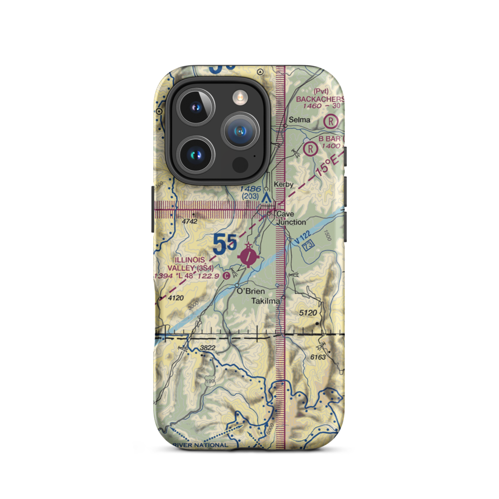 Illinois Valley Airport (3S4) VFR Sectional  Tough iPhone Case iPhone 16 Pro model shown