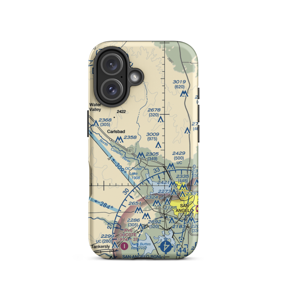 In the Air Boys (US-0339) VFR Sectional  Tough iPhone Case iPhone 16 model shown