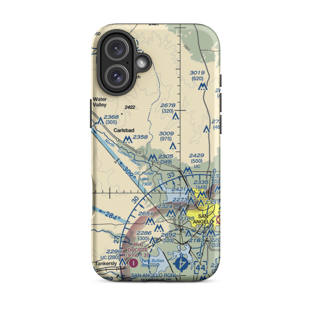 In the Air Boys (US-0339) VFR Sectional  Tough iPhone Case iPhone 16 Plus model shown