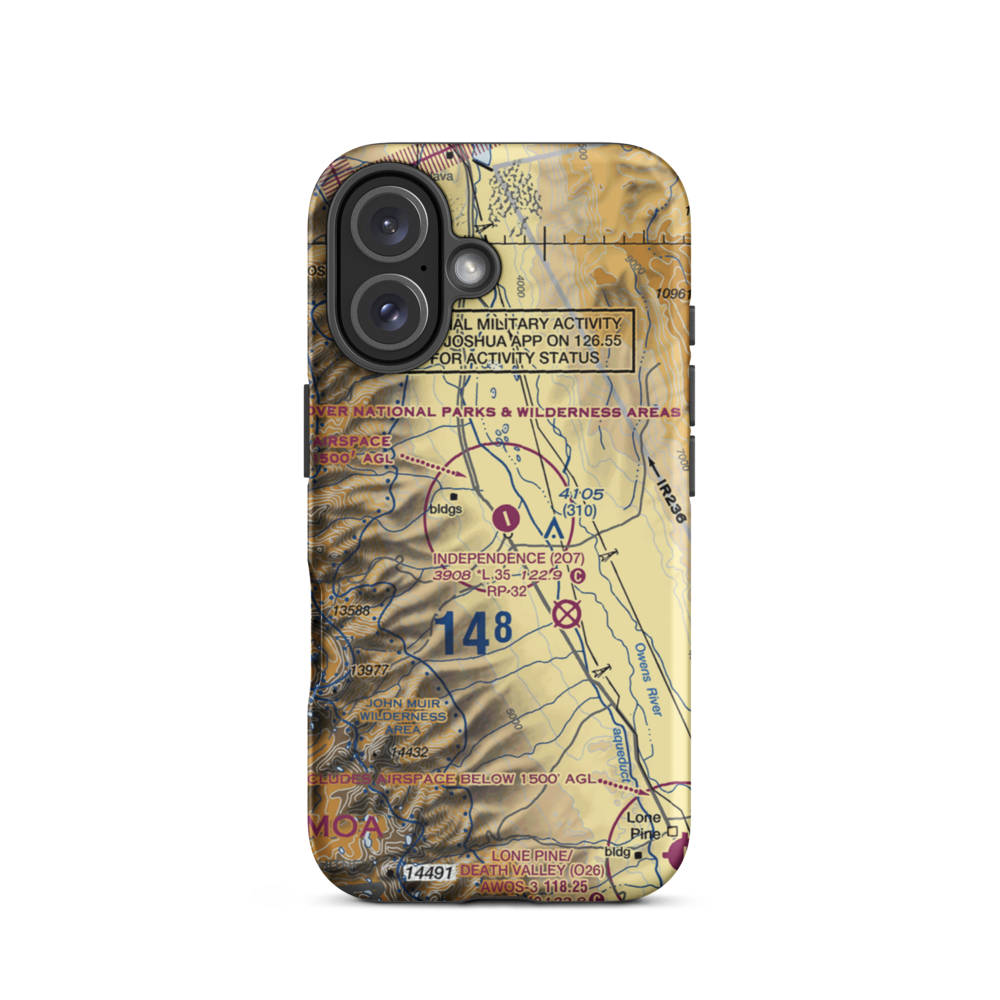 Independence Airport (2O7) VFR Sectional  Tough iPhone Case iPhone 16 model shown