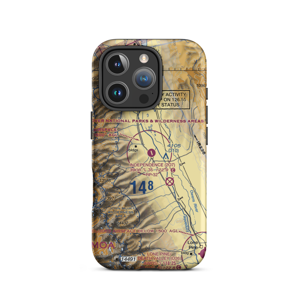 Independence Airport (2O7) VFR Sectional  Tough iPhone Case iPhone 16 Pro model shown