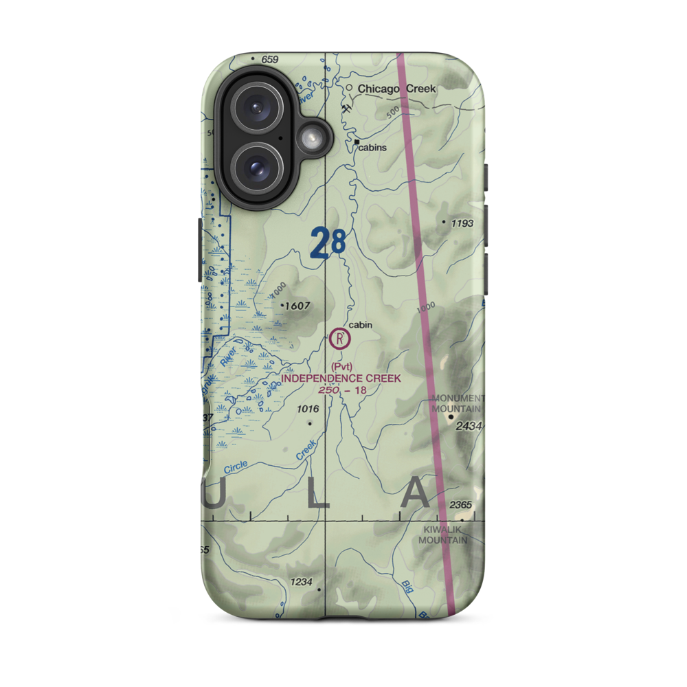 Independence Creek Airport (2AK9) VFR Sectional  Tough iPhone Case iPhone 16 Plus model shown