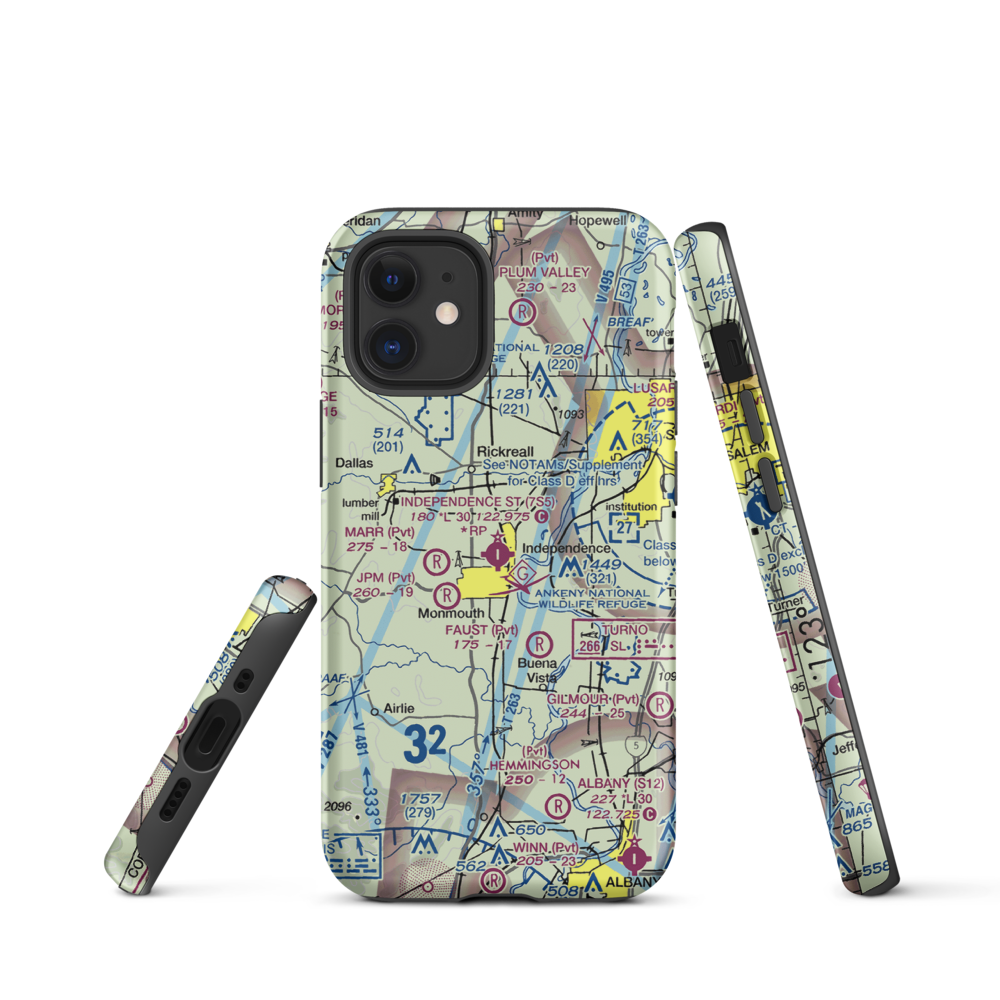 Independence State Airport (7S5) VFR Sectional  Tough iPhone Case iPhone 12 mini model shown