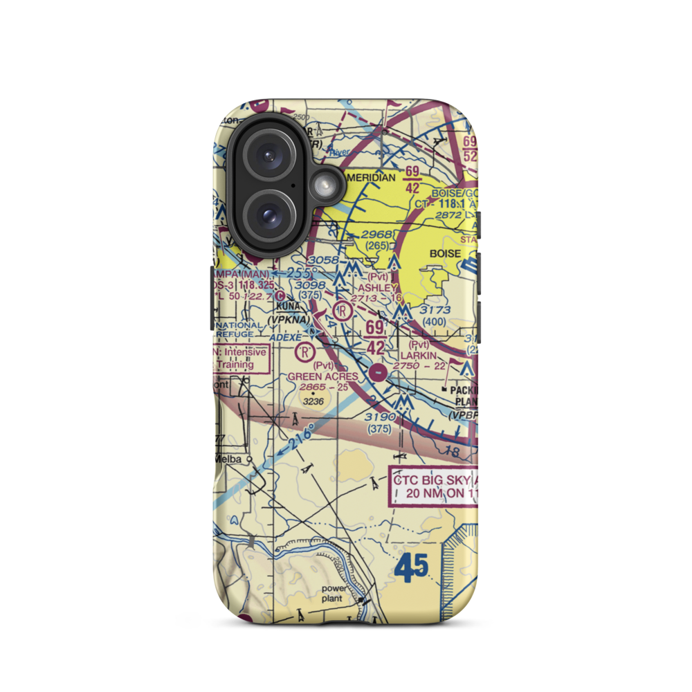 Indian Creek Ranch Airport (3ID7) VFR Sectional  Tough iPhone Case iPhone 16 model shown