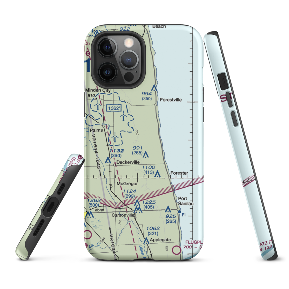 Indian Creek Ranch Airport (56G) VFR Sectional  Tough iPhone Case iPhone 12 Pro Max model shown